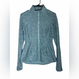 Yogalicious Heathered Dark Turquoise Zip-Up Jacket Medium
